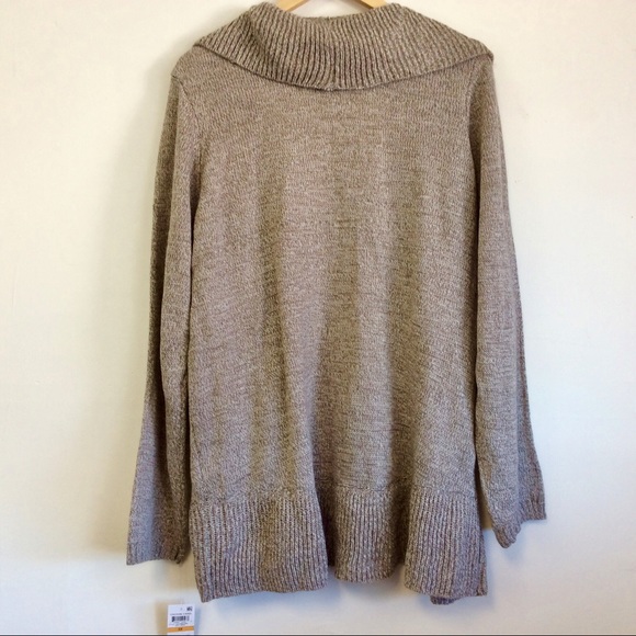 Karen Scott Macy's Plus Cocoon Open Cardigan Tan - Picture 3 of 4